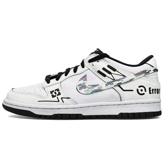Custom Nike Dunk Low: Cyberpunk Mechanical Style Sneakers with Hand-Painted Detailing & Holographic Swoosh Logo