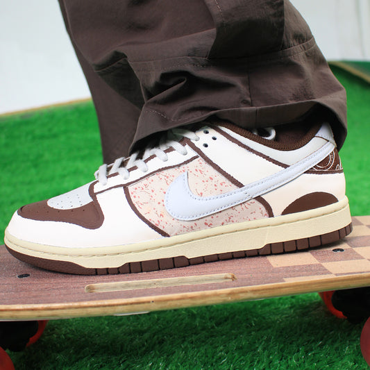 Custom Nike Dunk Low - Earth Tones with Floral & Paisley Patchwork